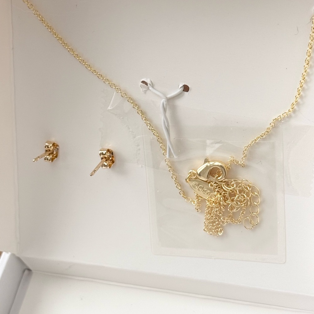 Disney Mickey Mouse Gold-Tone Necklace Pendant and Earrings Set - Picture 3 of 4